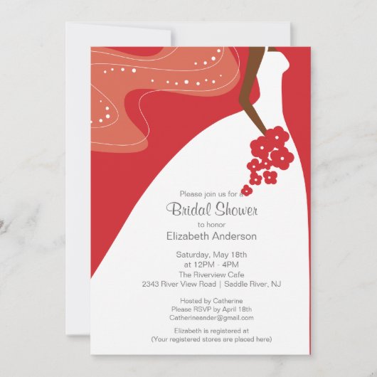 Graceful African American Bride Vrijgezellenfeest Kaart (Voorkant)