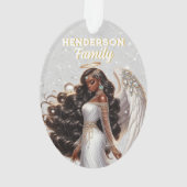 Graceful Afro-Amerikaanse Angel Goddess Spiritueel Ornament (achterkant)