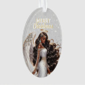 Graceful Afro-Amerikaanse Angel Goddess Spiritueel Ornament (voorkant)