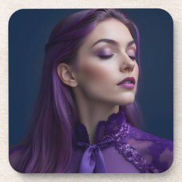 Graceful Amethyst Elegance: een gotisch portret Bier Onderzetter