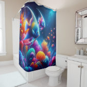 "Graceful Angelfish Coral Reef Art" Douchegordijn (In situ)