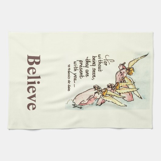 Graceful Angels brengt waterverf van Comfort gezeg Theedoek (Horizontaal)