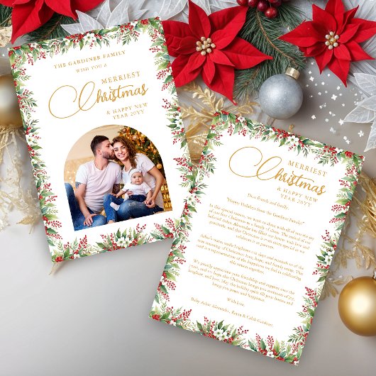 Graceful Arch Photo Elegant Calligraphy  Feestdagenkaart