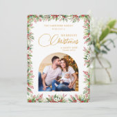 Graceful Arch Photo Elegant Calligraphy  Feestdagenkaart (Staand voorkant)