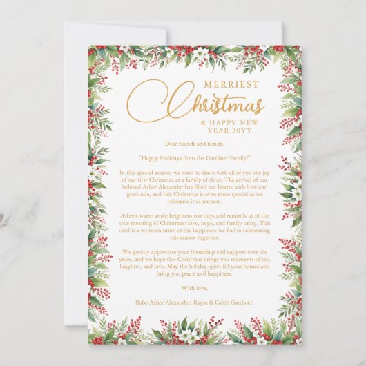 Graceful Arch Photo Elegant Calligraphy Feestdagenkaart (Achterkant)