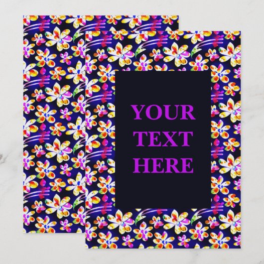 Graceful Art Nouveau Floral Waterverf Uitnodiging (Voorkant / Achterkant)