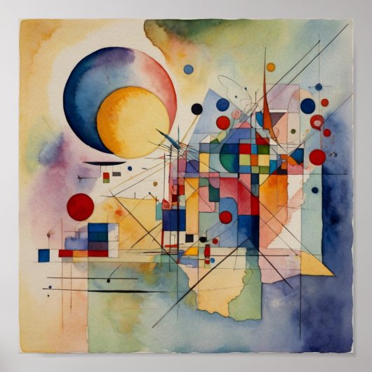 Graceful Artistic Abstract Art Water Color Poster (Voorkant)