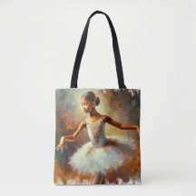 Graceful Ascent: Jonge Zwarte Ballerina Canvas tas