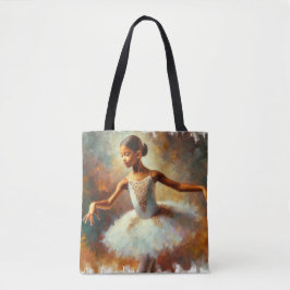 Graceful Ascent: Jonge Zwarte Ballerina Canvas tas