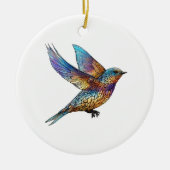 "Graceful Aviator" Meerkleurige Swift Bird Keramisch Ornament (Voorkant)