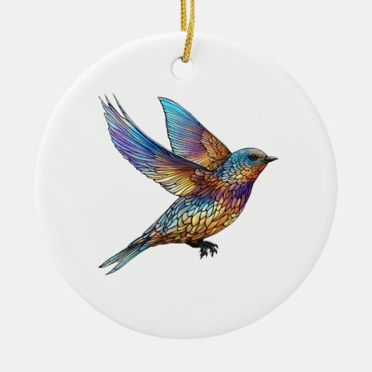 "Graceful Aviator" Meerkleurige Swift Bird Keramisch Ornament (Voorkant)