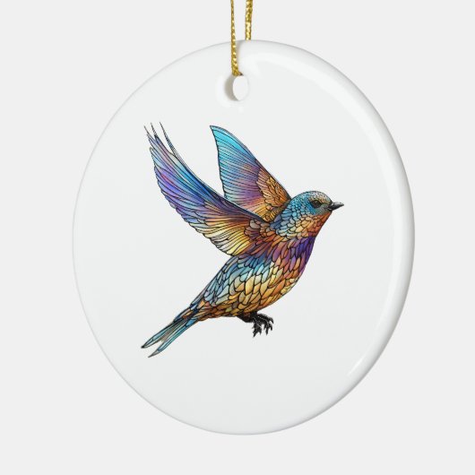 "Graceful Aviator" Meerkleurige Swift Bird Keramisch Ornament (Links)