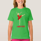 Graceful ballerina in een rode jurk t-shirt (Voorkant)