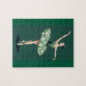 Graceful Ballerina Puzzle - Elegant Dancer on Gree Legpuzzel (Horizontaal)