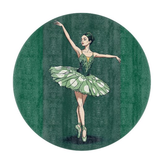 Graceful Ballerina Puzzle - Elegant Dancer on Gree Snijplank (Voorkant)