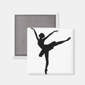 Graceful Ballerina Silhouette Magneet (Voorkant / Achterkant)