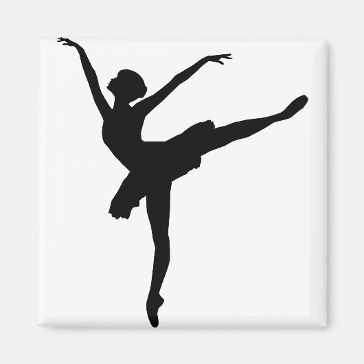 Graceful Ballerina Silhouette Magneet (Voorkant)