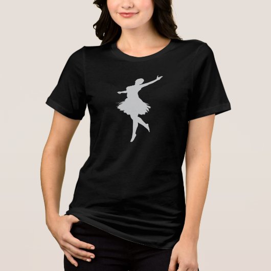 Graceful Ballerina Silhouette T-shirt voor Vrouwen (Voorkant)