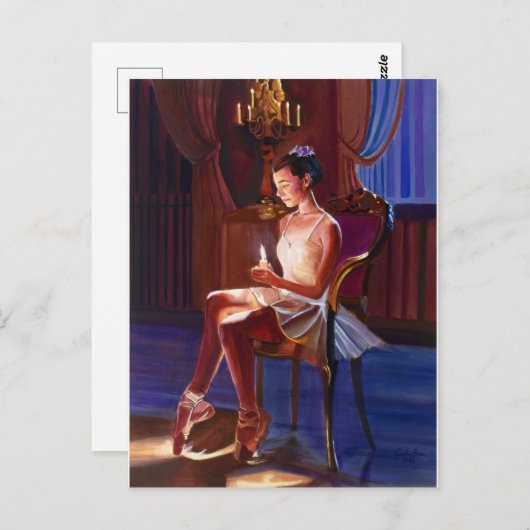 Graceful Ballet Dancer beroemd gemaakt door Candle Briefkaart (Voorkant / Achterkant)