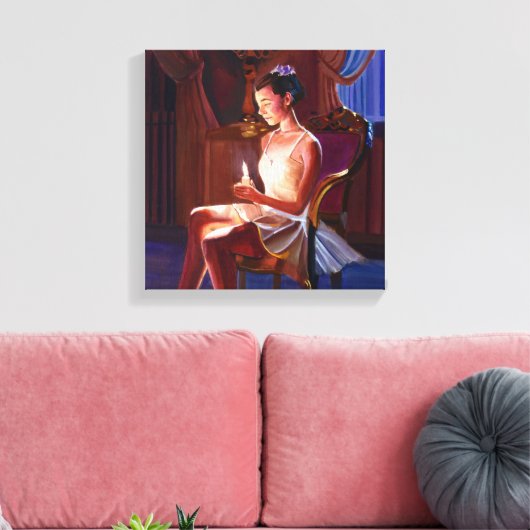 Graceful Ballet Dancer beroemd gemaakt door Candle Canvas Afdruk (Insitu (Woonkamer))