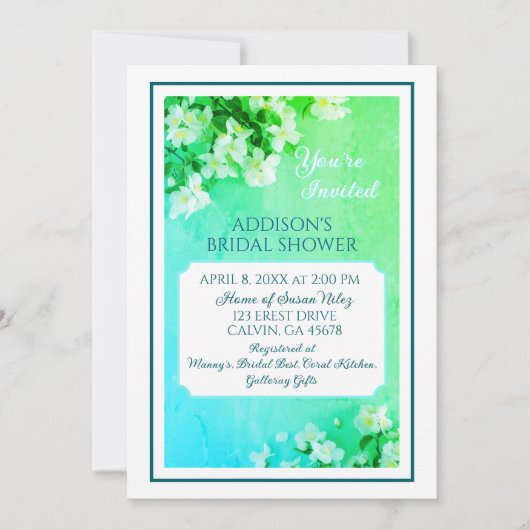 Graceful Beauty! Custom Bridal Shower Invitation Bedankkaart (Voorkant)