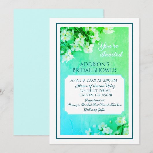 Graceful Beauty! Custom Bridal Shower Invitation Bedankkaart (Voorkant / Achterkant)