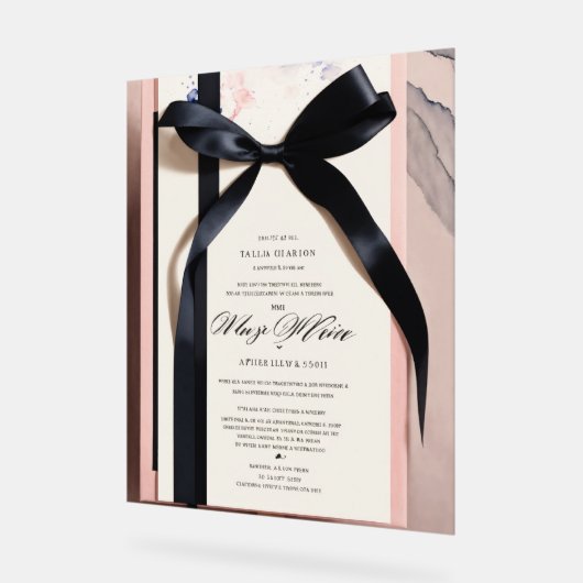 "Graceful Beginnings: een elegante bruiloft welkom Acryl Bord (Hoek)