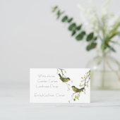 Graceful Birds on Berry Branches Visitekaartje (Staand voorkant)