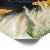 Graceful Black Horse Galloping in een levendig vel Foto Afdruk (Hoek)