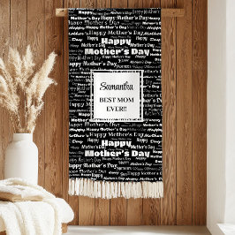 Graceful Black Script Mother’s Day Personalized Sherpa Deken
