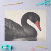 Graceful Black Swan in Ornithologie Decoupage Stij Tissuepapier (Craft)