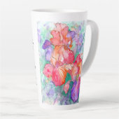 Graceful Blooms – Iris Flowers Moederdag Gedicht Latte Mok (Rechterhoek)