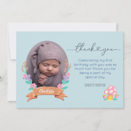 Graceful Blossoms Bloemen Bloemen Blauw fotoberich Bedankkaart