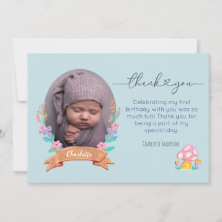 Graceful Blossoms Bloemen Bloemen Blauw fotoberich Bedankkaart