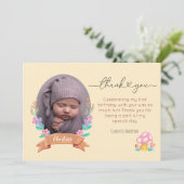 Graceful Blossoms Bloemen Geel fotobericht Bedankkaart (Staand voorkant)