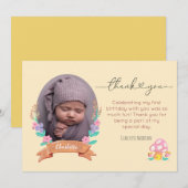 Graceful Blossoms Bloemen Geel fotobericht Bedankkaart (Voorkant / Achterkant)