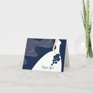 Graceful Blue Bride Harde dank je briefkaart