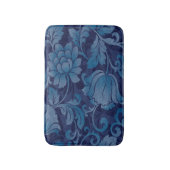 Graceful Blue Floral Bath Mat (Voorkant Verticaal)
