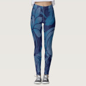 Graceful Blue Floral Leggings (Voorkant)