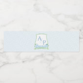 Graceful Blue Green Summer Weddenschappen Couples  Waterfles Etiket (Enkel label)