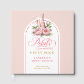 Graceful blush and gold petals prosecco sign book gastenboek (Voorkant)