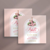 Graceful blush gold petals prosecco shower book gastenboek