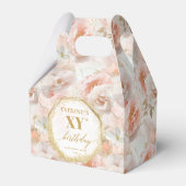 Graceful Boho Pastel Roze Rustiek Gouden Verjaarda Bedankdoosjes (Voorkant Zijde)