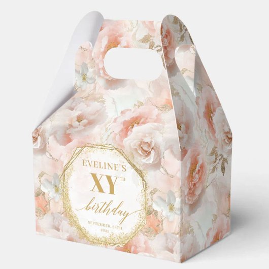 Graceful Boho Pastel Roze Rustiek Gouden Verjaarda Bedankdoosjes