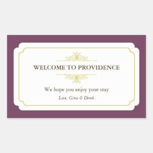 Graceful border pruim paarse uit de stad geschenkz rechthoekige sticker