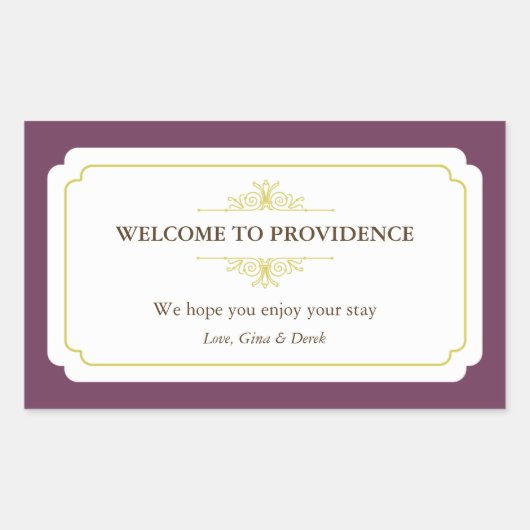 Graceful border pruim paarse uit de stad geschenkz rechthoekige sticker (Voorkant)