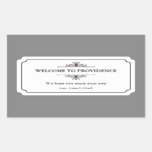 Graceful border zwart grijs uit de stad geschenkza rechthoekige sticker