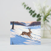 Graceful Bounds of Hare : Full of Winter Joy Briefkaart (Staand voorkant)