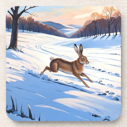 Graceful Bounds of Hare : Vol van de winter vreugd Bier Onderzetter (Voorkant)