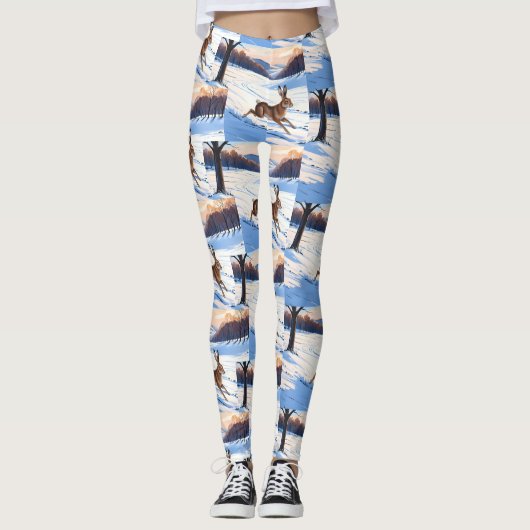 Graceful Bounds of Hare : Vol van de winter vreugd Leggings (Voorkant)